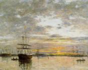 尤金 布丹 : The Port of Le Havre at Sunset